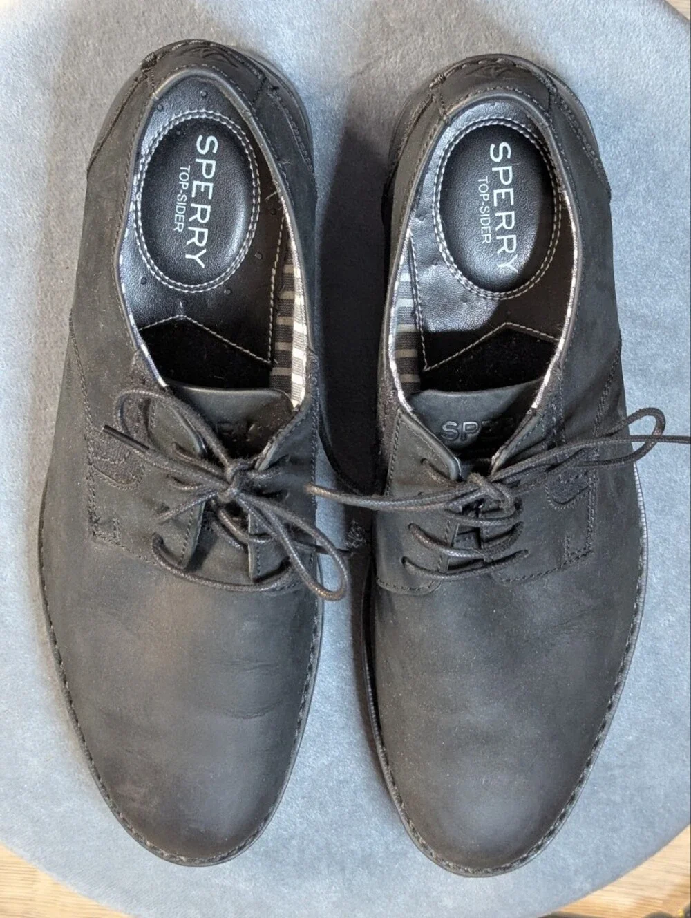 Sperry Top Sider Black Leather Derby Lace-Up Shoes Men 7  Women 11